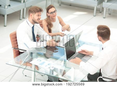 Closeup photo young business managers working with new startup p