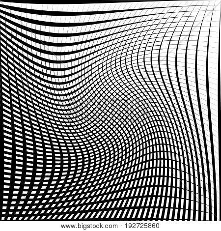 Geometric Black And White Texture. Mesh, Grid Pattern Of Lines