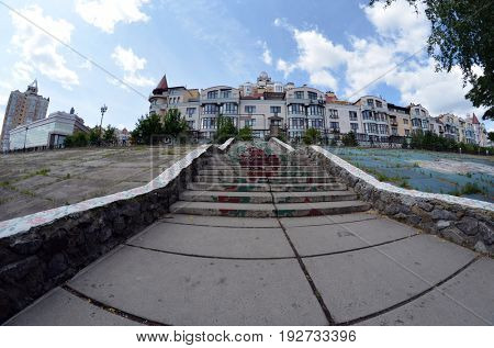 Modern residential area Obolon..June 21 ,2017 in Kiev, Ukraine