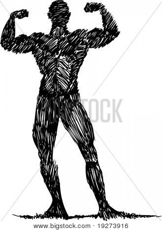 skitse bodybuilder