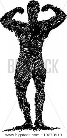 skitse bodybuilder