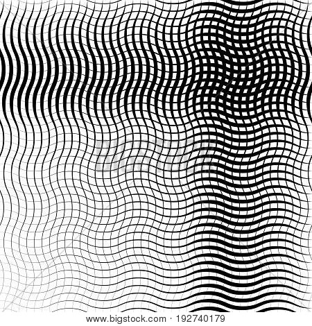 Geometric Black And White Texture. Mesh, Grid Pattern Of Lines