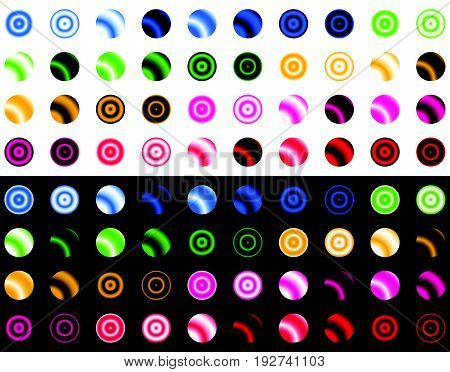 Collection Of Gradient Templates Over White And Black. Color Palette, Color Template