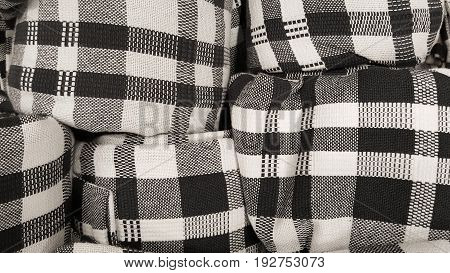 stock of Black and white symmetry on scot fabric pattern for fashion textile business industry