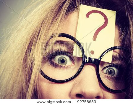 Tired Crazy Woman After Intensive Thinking
