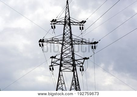 Electric network, high voltage, high voltage pole