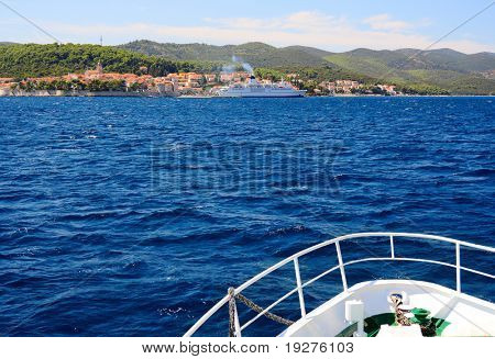 Widok na wyspy Korcula(Croatia)
