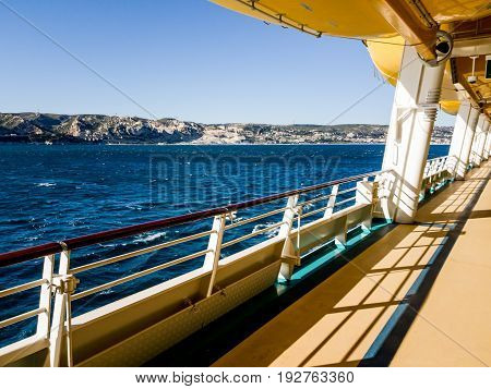 Mediterranean coast viewed from a cruise ship