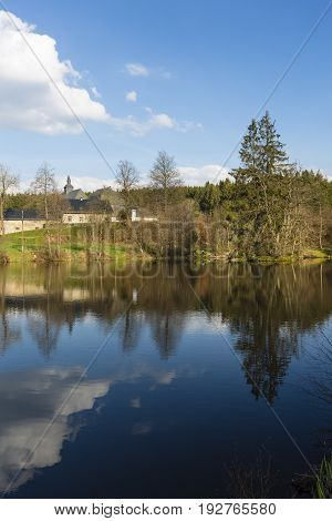 Monastery And Lake Near Monschau, Germany