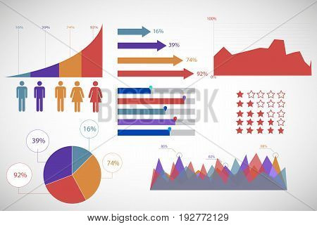Info graphics, business presentation vector on white background