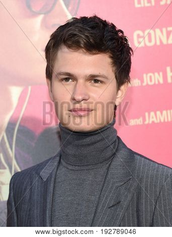 LOS ANGELES - JUN 14:  Ansel Elgort arrives for the 