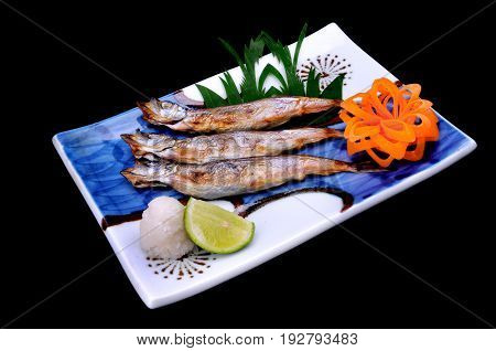 Shishamo ready to serve in Japanese style.