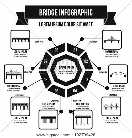 Bridge infographic banner concept. Simple illustration of bridge infographic vector poster concept for web