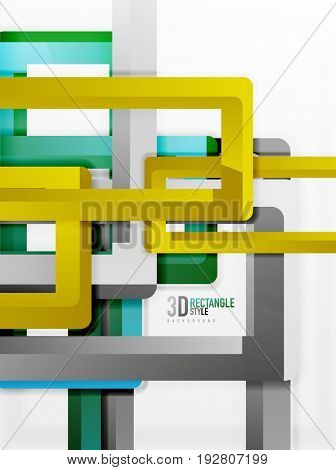 Rectangle tube elements, 3d background