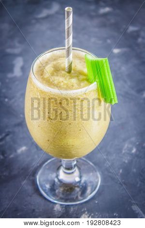 Green Smoothie With Celery, Banana And Apple