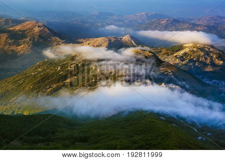 Lovcen Mountains National park at sunset in Montenegro