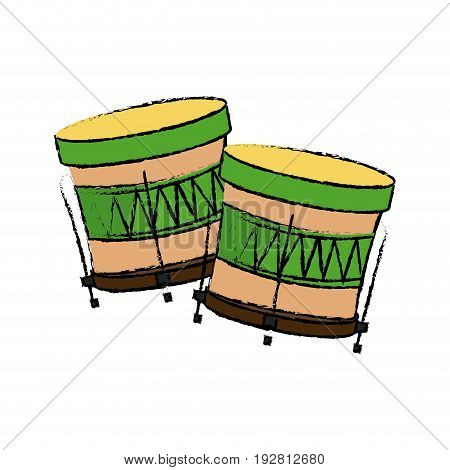 brazilian samba batucada drum instrument music vector illustration