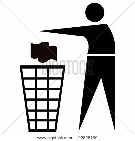 Do Not Litter anner basket bin button can clean