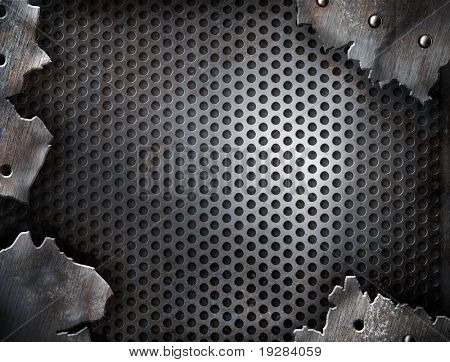 crepa di grunge background metallo con rivetti