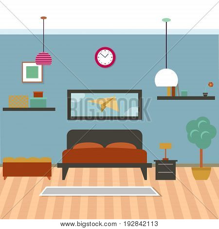 Modern bedroom interior vector for your ideas