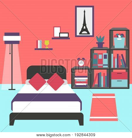 Modern bedroom interior vector for your ideas