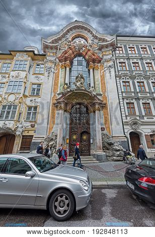 Entrance Of Asamkirche.
