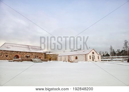 The interesting Korela fortress winter. Priozersk Russia
