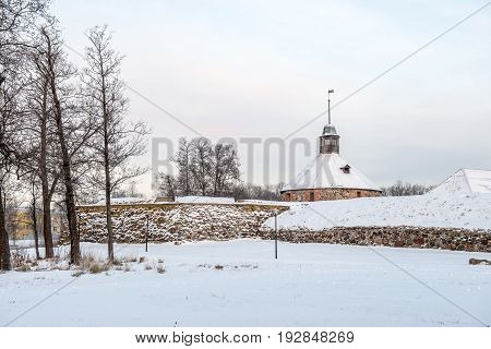 The interesting Korela fortress winter. Priozersk Russia