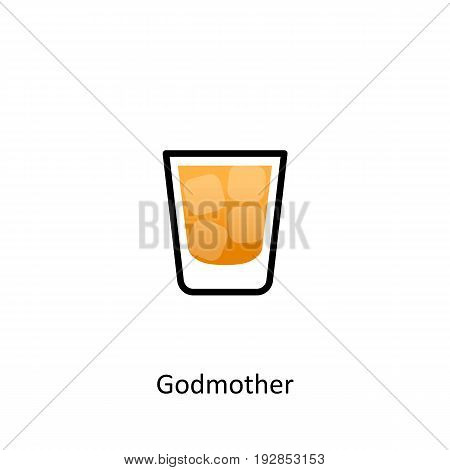 Godmother cocktail icon in flat style. Vector illustration