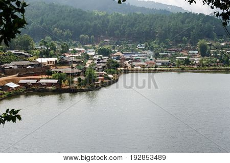 Ban Rak Thai Village near lake, a Chinese settlement in Pai, Mae Hong Son ,Thailand.