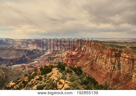 A spectacular view of the Grand Canyon with the Colorado river