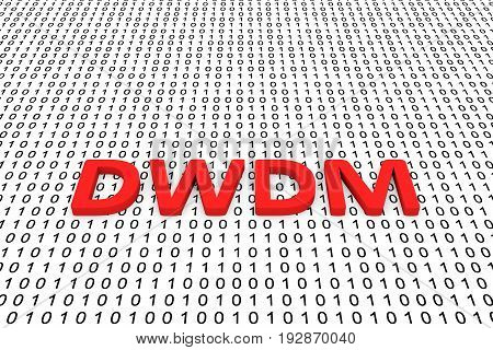 DWDM in the form of binary code, 3D illustration