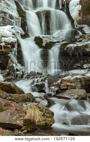 Flowing Water Of Carpathian Mountain Stream