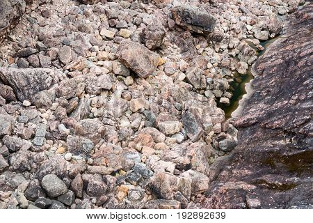 Vuoksa river and rocky canyon view in Imatra, Finland