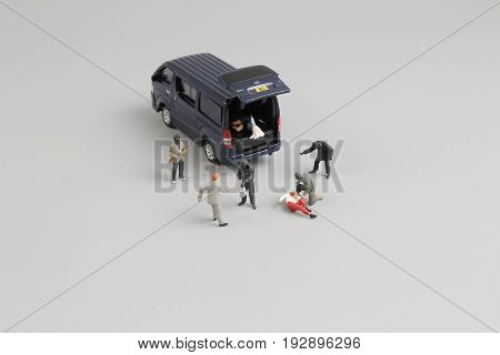 Group Of Mini Ature Robber  Are Working
