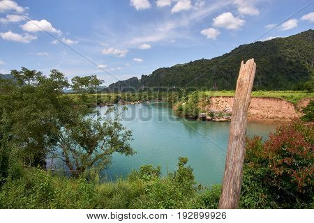 River near the town of Phong Nha in the National Park of Phong Nha Ke Bang, Vietnam