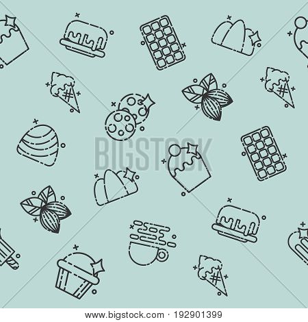Chocolate concept icons pattern. Tasty chocolate. Drips chocolate. Vector illustration, EPS 10