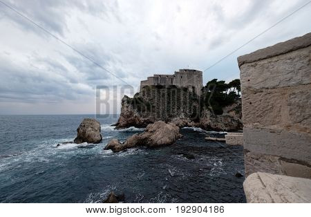 DUBROVNIK, CROATIA - NOVEMBER 07: Fort Lovrijenac or St. Lawrence Fortress in Dubrovnik, Croatia on November 07, 2016.