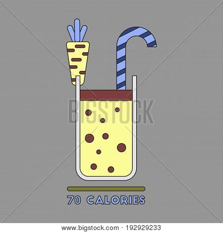 Icon in flat design Carrot smoothies sport