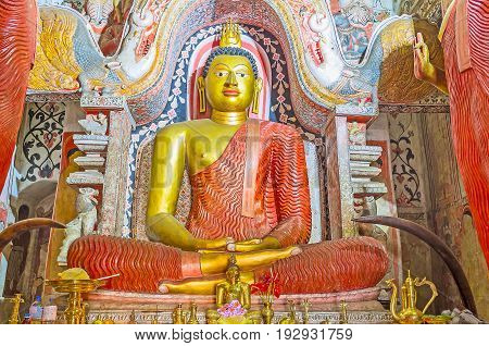 The Golden Buddha In Lankathilaka Temple