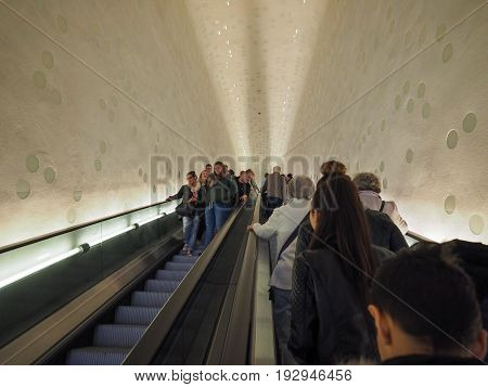 Elbphilharmonie Concert Hall Escalator In Hamburg