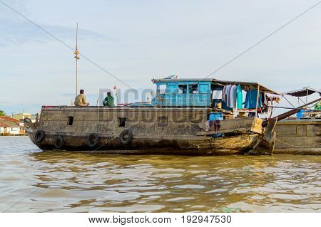 Flooting Market On The Mekong River