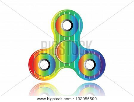 Fidget spinner icon - toy for stress relief and improvement of attention span. Filled colorful