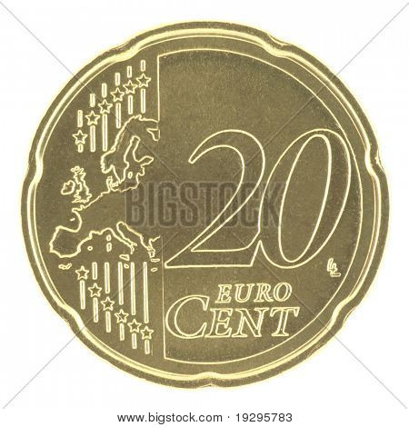 Uncirculated 20 eurocentů s novou mapou