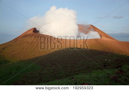 Volcan Telica Near Leon In Nicaragua, An Active Volcano