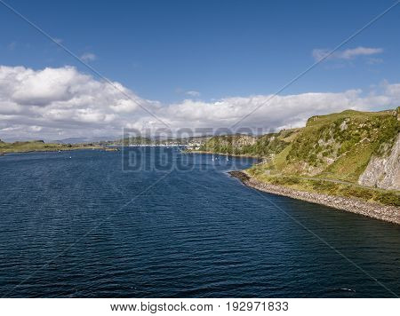 Aerial view of the coast between Gallanach and Oban, Argyll, Scotland