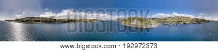 Aerial view of the coast between Gallanach and Oban, Argyll, Scotland