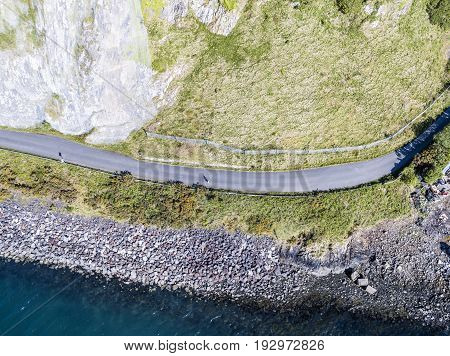 Aerial view of the coast between Gallanach and Oban, Argyll, Scotland