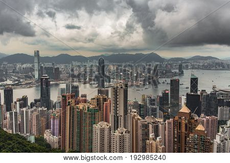 a landscape picture of Hong Kong from Victoria Peak