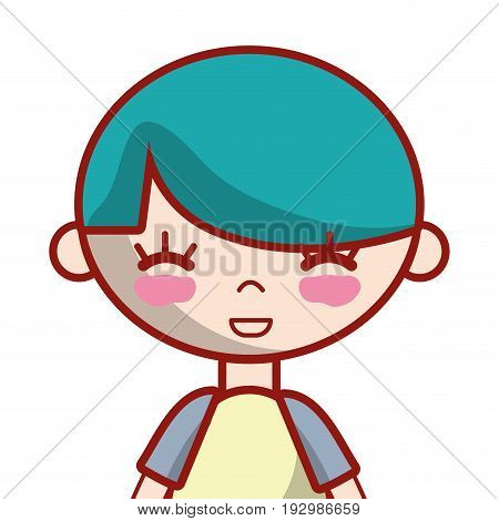 tender boy child with pijama and hairstyle vector illustration